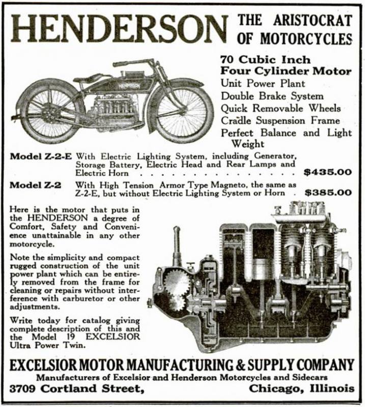 Figure 10: 1919 Henderson Four Advertisement, December 1918.