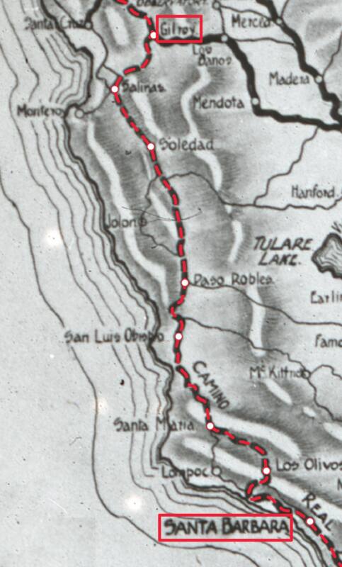 C.K. Shepherd's Map As Ridden in mid-California